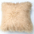 bright sheepskin cushion